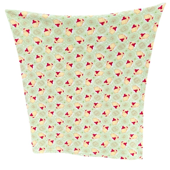 Disney Baby Winnie The Pooh Honey Pot Bumble Bee Fleece Baby Blanket Green 30x33 - Picture 2 of 10